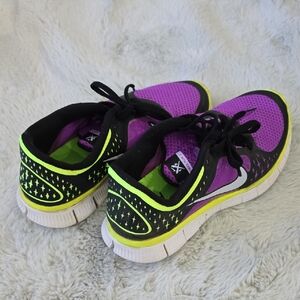 Nike Purple and Neon Green Women's Sneakers